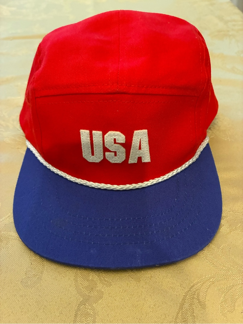 Kids USA Rope-Trim Cap in Red and Blue size M/L (2-5 y/o)